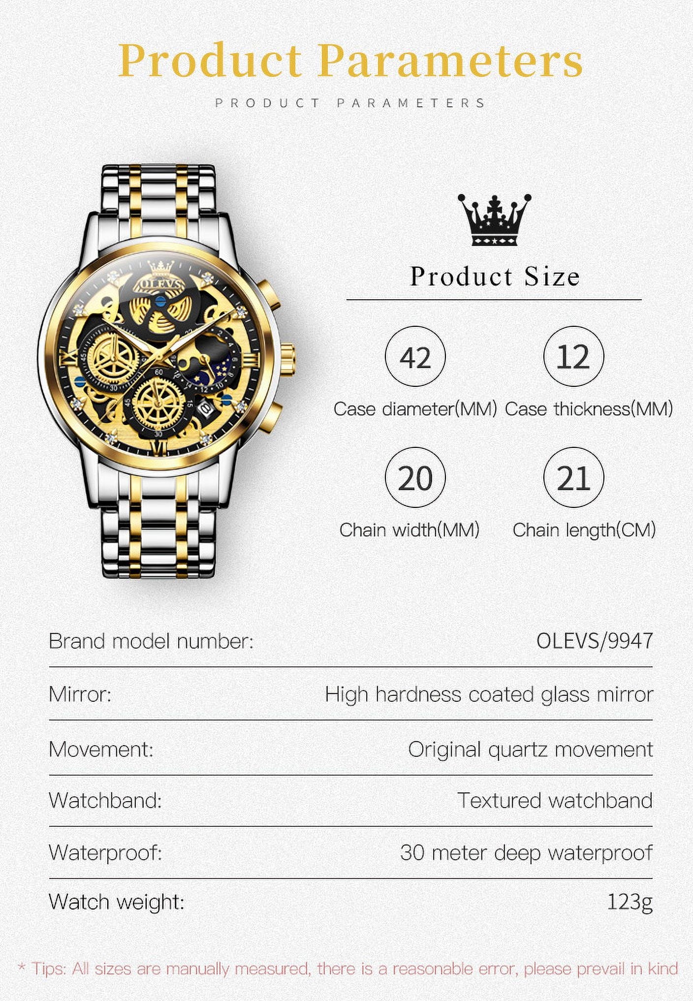 Elevate Your Style with the Men's Luxury Chronograph Watch - Stainless Steel, Waterproof, and Luminous Moon Phase Design