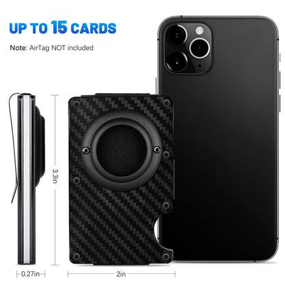 RFID Blocking Mens Airtag Wallet Case ID Card Holder Air Tag Cover Money Clip US
