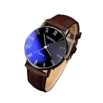 Stylish Men's Quartz Analog Watch - Luxury Faux Leather & Stainless Steel Design for Every Occasion