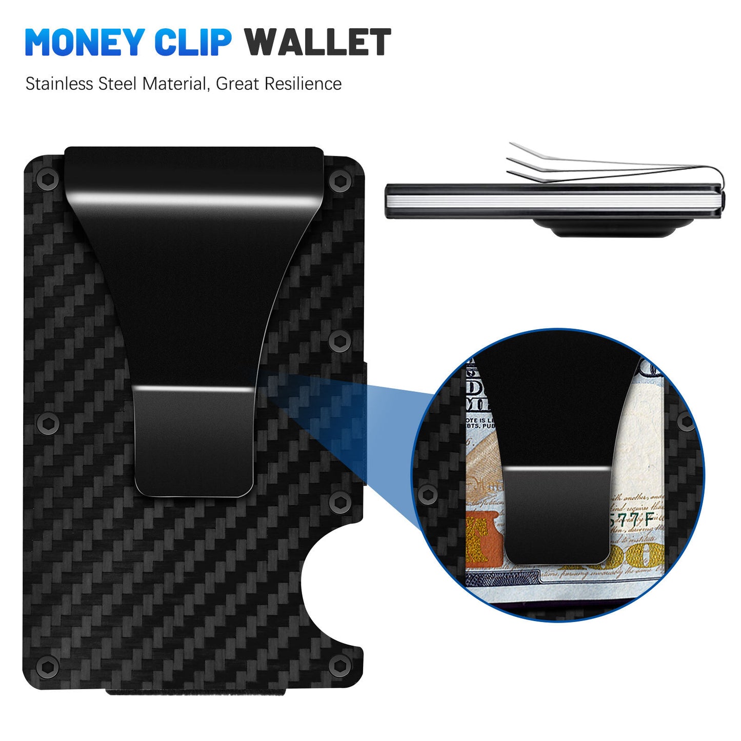 RFID Blocking Mens Airtag Wallet Case ID Card Holder Air Tag Cover Money Clip US