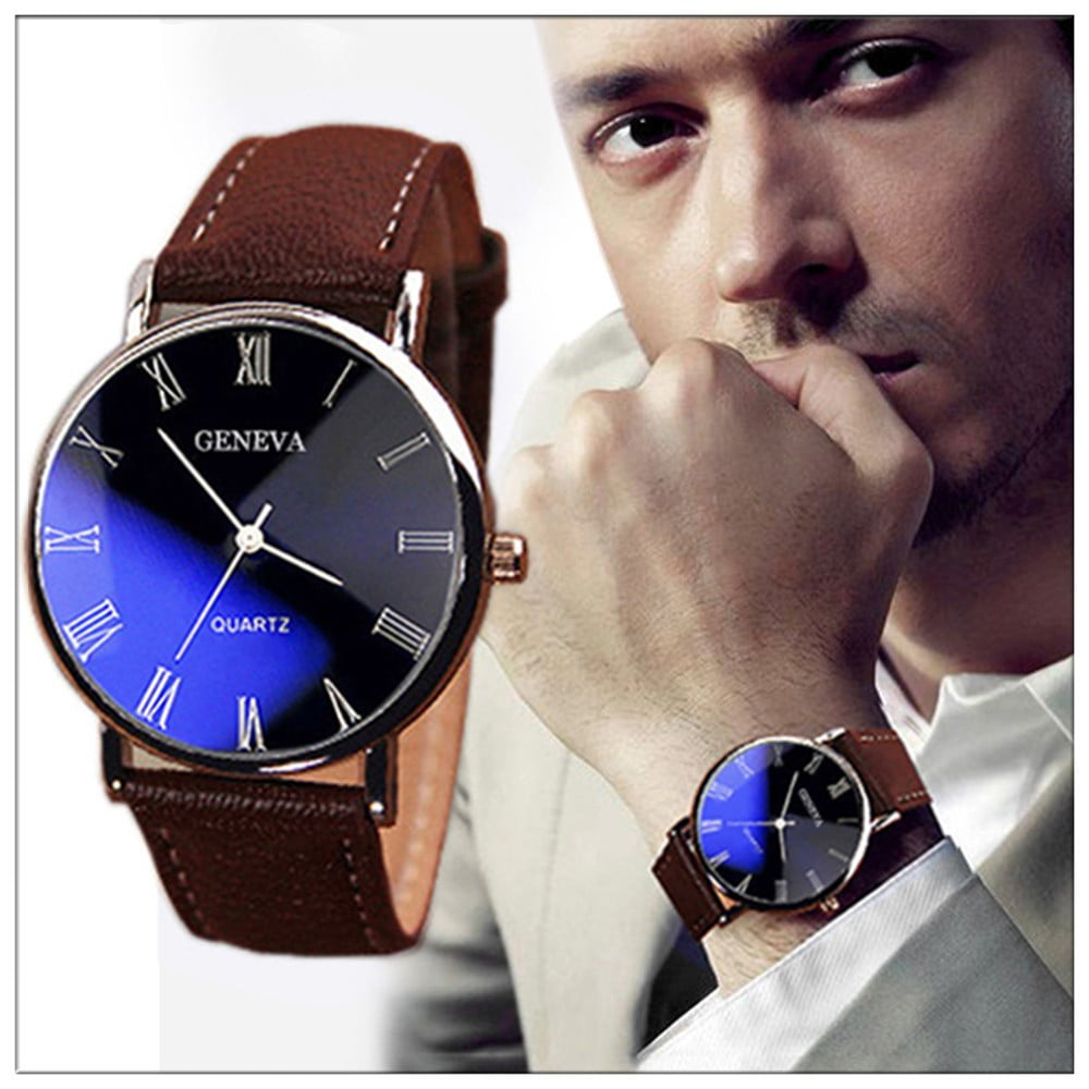 Stylish Men's Quartz Analog Watch - Luxury Faux Leather & Stainless Steel Design for Every Occasion