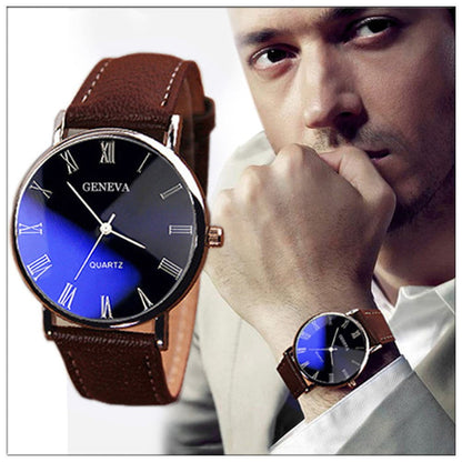 Stylish Men's Quartz Analog Watch - Luxury Faux Leather & Stainless Steel Design for Every Occasion