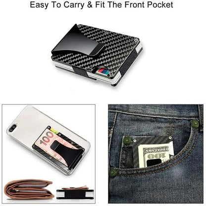 RFID Blocking Mens Airtag Wallet Case ID Card Holder Air Tag Cover Money Clip US