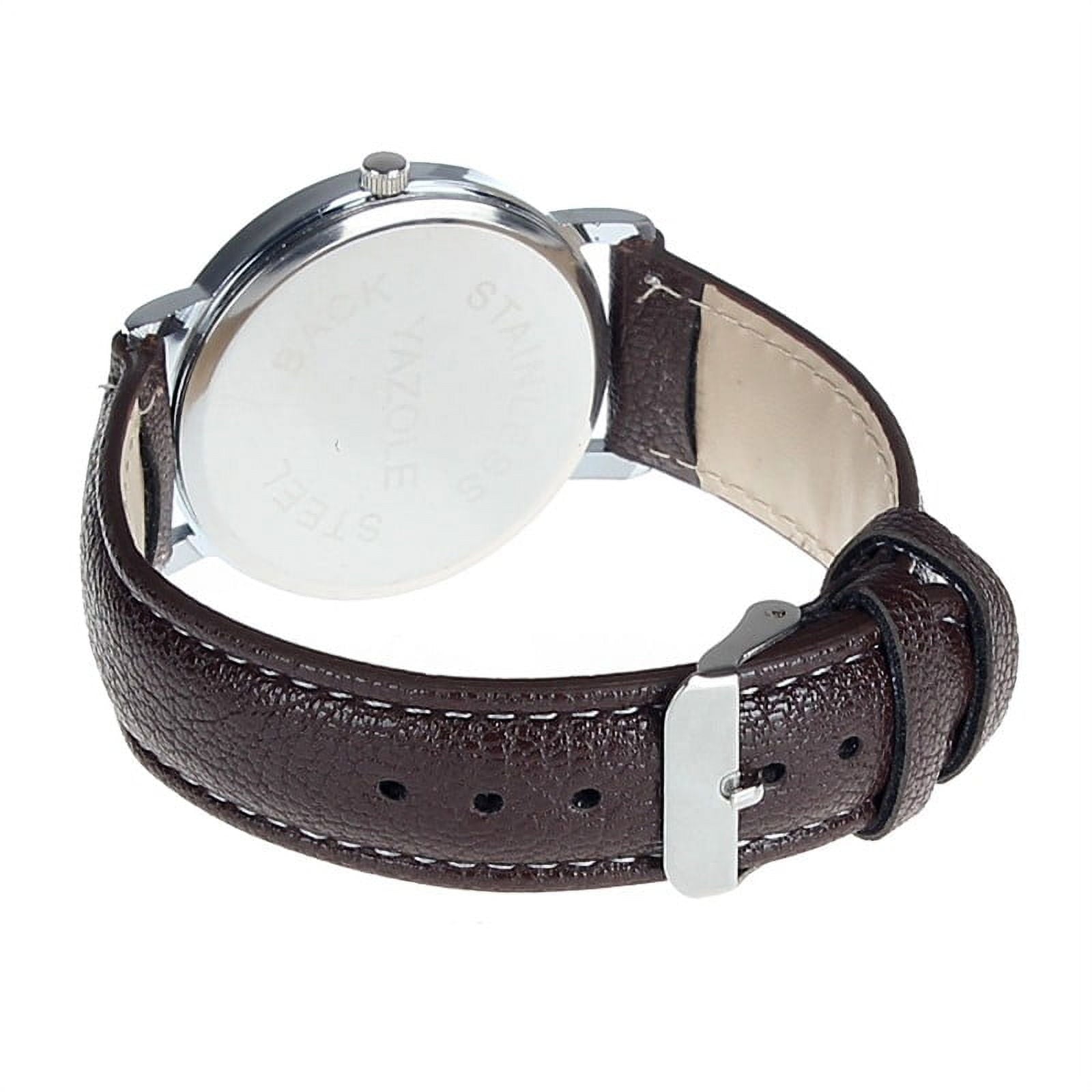 Stylish Men's Quartz Analog Watch - Luxury Faux Leather & Stainless Steel Design for Every Occasion