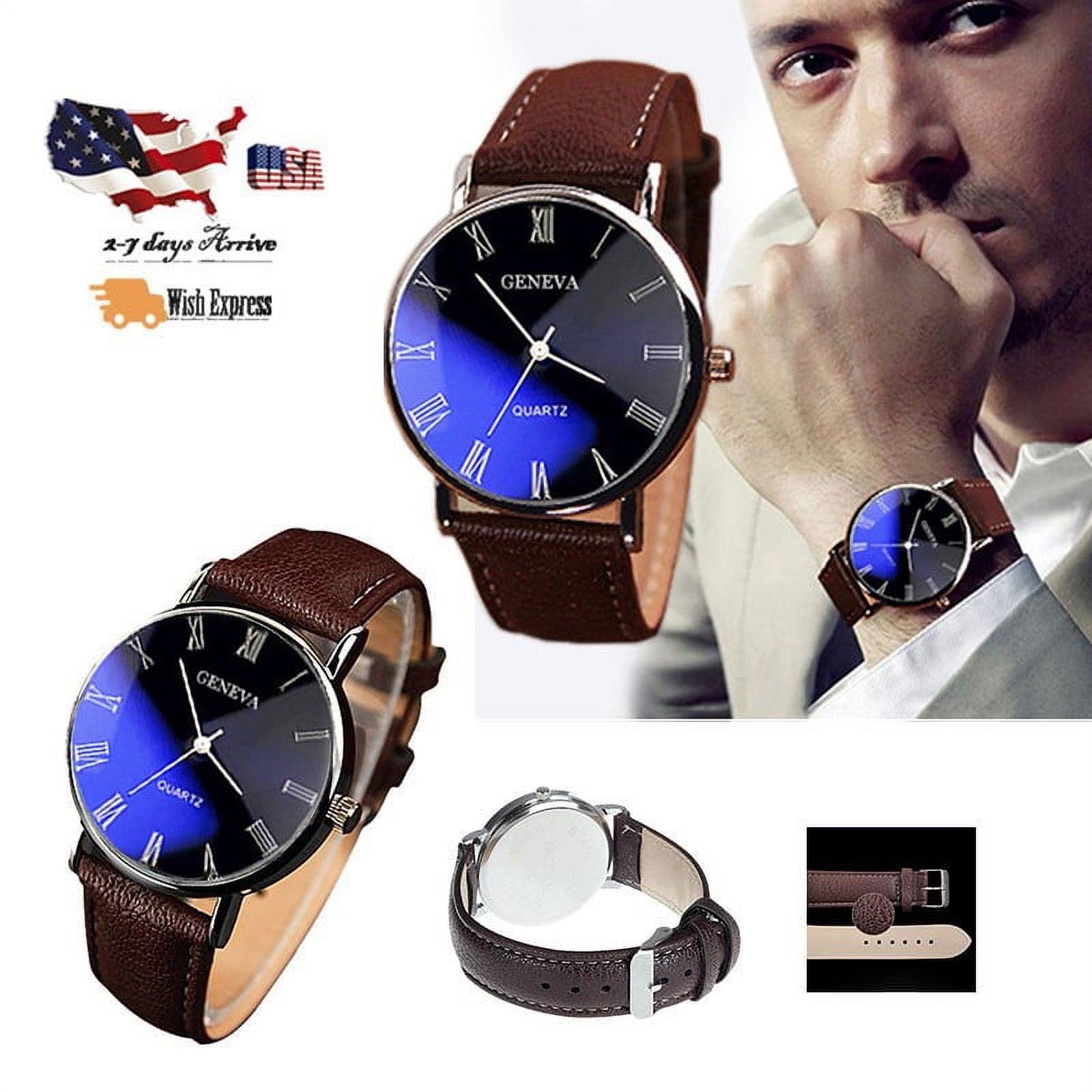 Stylish Men's Quartz Analog Watch - Luxury Faux Leather & Stainless Steel Design for Every Occasion