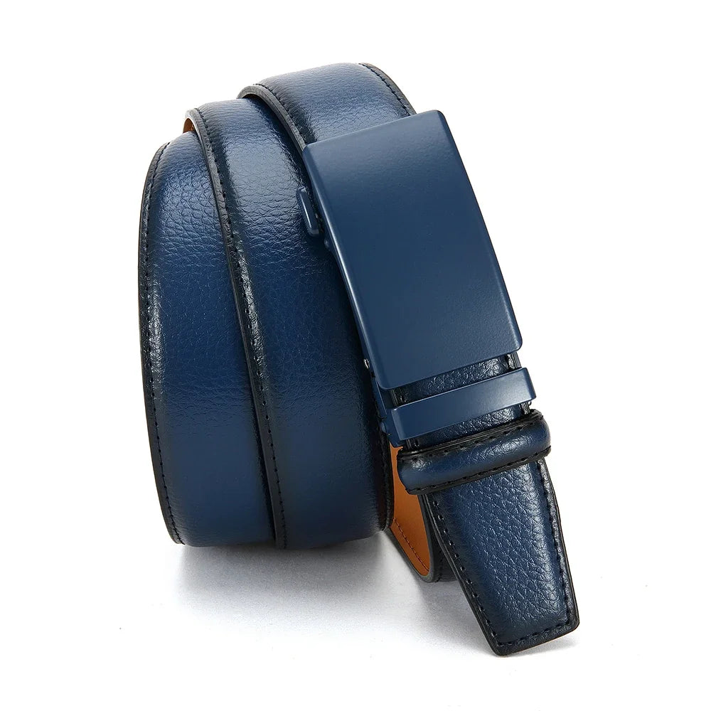 Men'S Business Belt Leather Classic Alloy Buckle High Quality Casual Fashion Ratchet Adjustable Belt Cowboy Punk Casual Belt