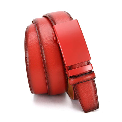 Men'S Business Belt Leather Classic Alloy Buckle High Quality Casual Fashion Ratchet Adjustable Belt Cowboy Punk Casual Belt